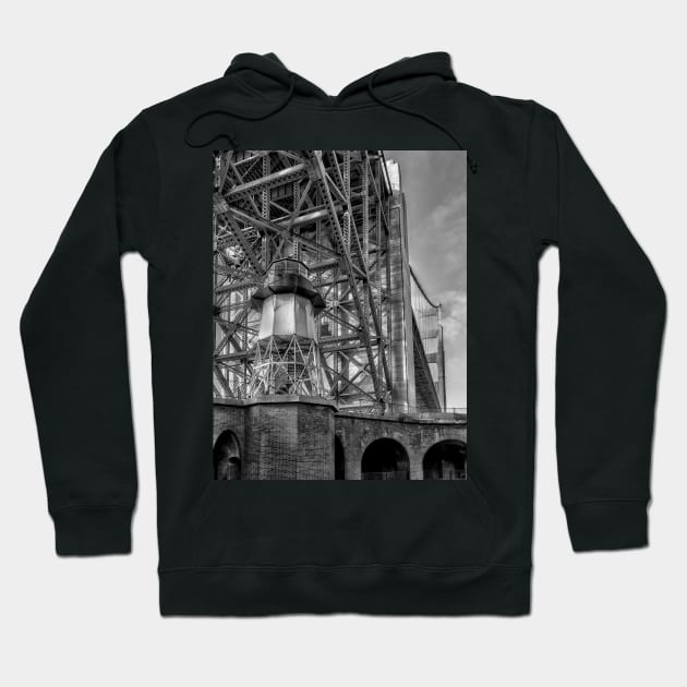 Fort Point Lighthouse B+W Hoodie by jforno